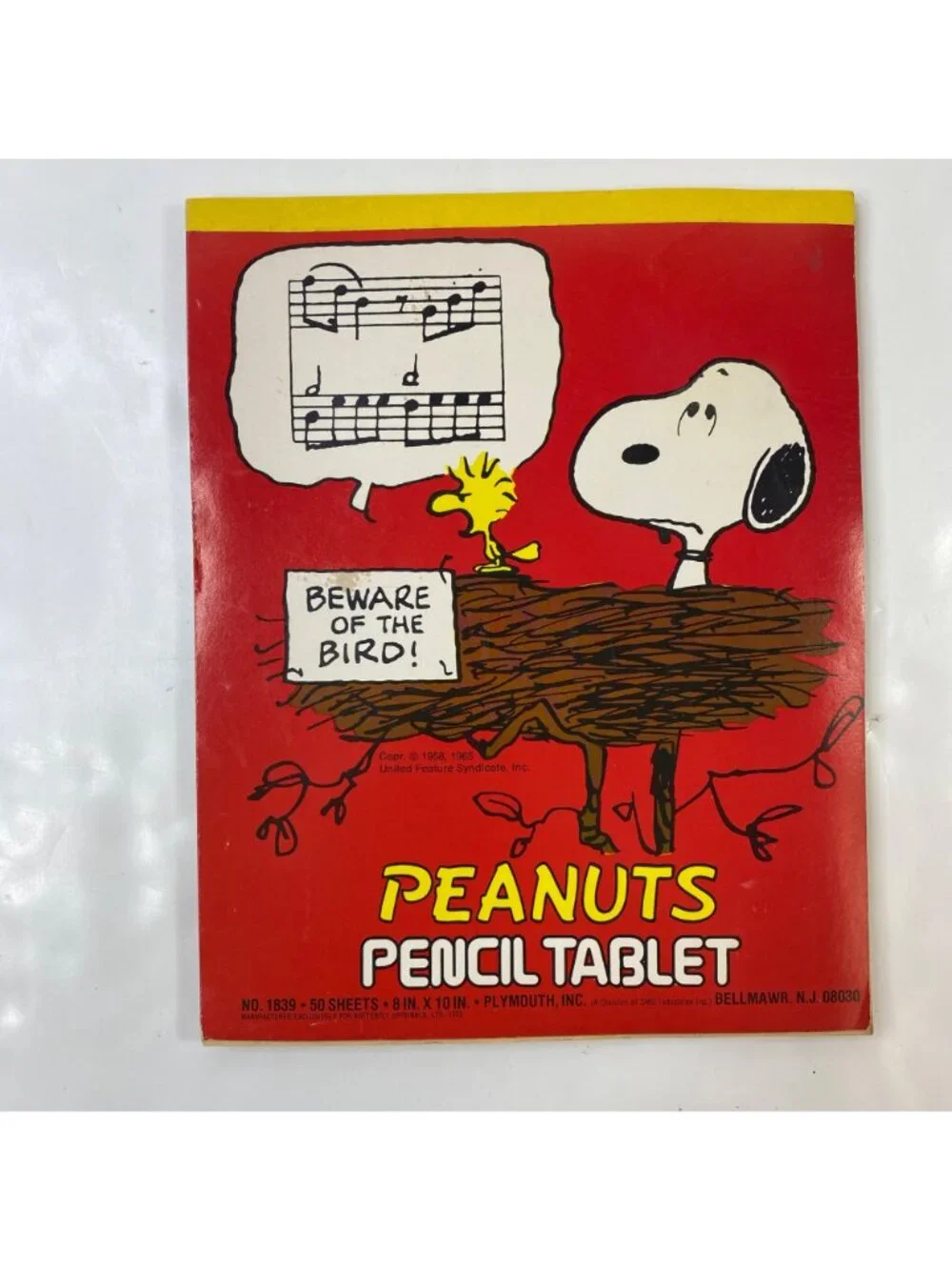 Vintage Peanuts Pencil Tablets Beware The Bird 2-Pack 50 Sheets Snoopy Woodstock
